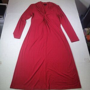 Talbots Petites Red Elegant Long-Sleeve Twist-Front Maxi Dress Size 4P
